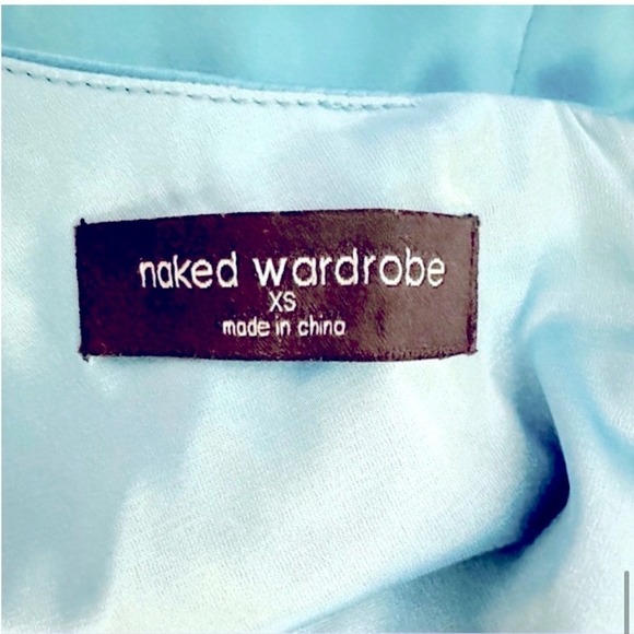 Naked Wardrobe Flossy-Glossy Silky Halter Mini Short Dress, Size XS, NWOT - Picture 12 of 12